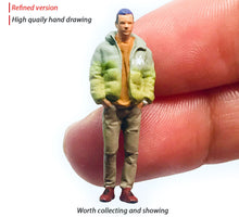 Load image into Gallery viewer, 1:64 Painted Figure Mini Model Miniature Resin Diorama Winter Trendy Casual Man
