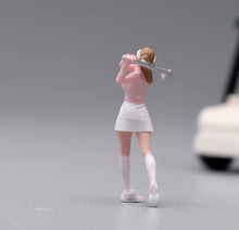 Load image into Gallery viewer, 1:64 Painted Figure Model Miniature Resin Diorama Swing A Golf Club Lady Scene