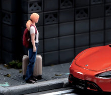 Load image into Gallery viewer, 1:64 Painted Figure Model Miniature Resin Diorama Toy Sand Woman With Luggage