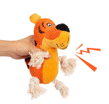 Load image into Gallery viewer, Dog Squeaky Toys Chew Puppy Fluffy Toy Durable Rope Teeth Grinding PET Tiger Cat
