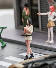 Load image into Gallery viewer, 1:64 Painted Figure Mini Model Miniature Resin Diorama Curly Hair Bodysuit Lady