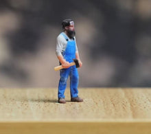 Load image into Gallery viewer, 1:64 Painted Figure Model Miniature Resin Diorama Sand Brace Denim Man Worker