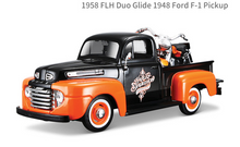 Load image into Gallery viewer, Maisto 1:241958 FLH Duo Glide 1948 F1 Pickup Truck Motorcycle Model Toy Metal