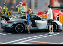 Load image into Gallery viewer, 1:64 Painted Figure Model Miniature Resin Diorama Toy Sand Blue Qipao Girl Sexy