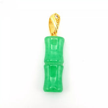 Load image into Gallery viewer, Nature Jade Green Bamboo Pendant Necklace Gift Jewelry charm Blessing Lucky New