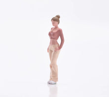 Load image into Gallery viewer, 1:64 Painted Figure Model Miniature Resin Diorama Toy Sand Pink Top Lady Beauty