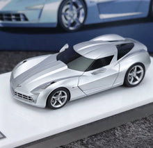 Load image into Gallery viewer, 1:64 HEC MK Silver C7 Stingray Concept Sports Model Diecast Resin Car New Collection