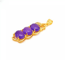 Load image into Gallery viewer, Nature Jade Purple Beans Pendant Necklace Gift Jewelry charm Blessing Lucky