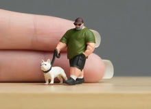 Load image into Gallery viewer, 1:64 Painted Figure Model Miniature Resin Diorama Sand Walking Dog Strong Man B