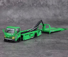 Load image into Gallery viewer, MG 1:64 Green Dinosaur H300 Custom Tow Flatbed Truck Model Diecast Metal Car