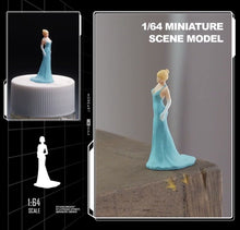 Load image into Gallery viewer, 1:64 Painted Figure Mini Model Toy Miniature Car Scenes Resin Lady Party Dress