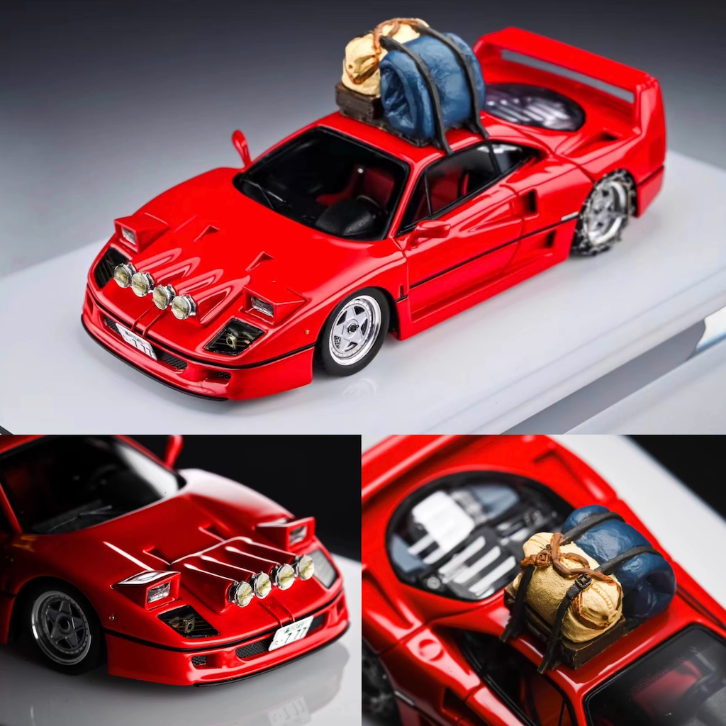 MY64 1:64 Red Snow F40 Classic Super Racing Sports Model Diecast MY64 1:64 Red Snow F40 Classic Super Racing Sports Model Diecast