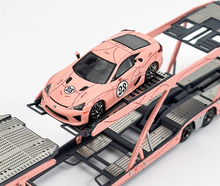 Load image into Gallery viewer, 1:64 Pink Actros Gigaspace 4x2 Trailer Truck LFA #23 Model Diecast Metal Car