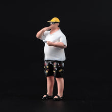 Load image into Gallery viewer, 1:64 Painted Figure Model Miniature Resin Diorama Toy Sand Fat Man Standing Cap New