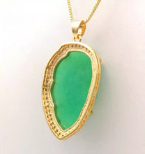 Load image into Gallery viewer, Nature Jade Leaf Pendant Necklace Gift Jewelry charm Blessing Lucky Fortune a