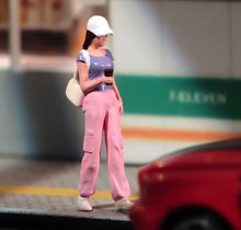 Load image into Gallery viewer, 1:64 Painted Figure Model Miniature Resin Diorama Sand Walking Girl With Cap Toy New Collection