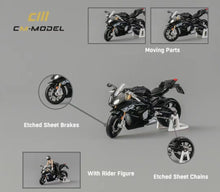 Load image into Gallery viewer, CM 1:64 Black S1000RR Hot Lady Figure Sports Model Diecast Metal Motorcycle