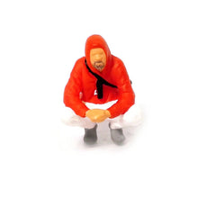 Load image into Gallery viewer, 1:64 Painted Figure Mini Model Miniature Resin Diorama Squatting Man Hoodie Red