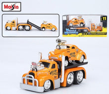 Load image into Gallery viewer, Maisto 1:64 1953 Mack B61 Flatbed Trailer Willys Gasser Model Metal Car New