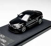 Load image into Gallery viewer, 7cm 1:64 Black 1M E82 Couple Silver Rims Sports Model Diecast Metal Car New Collection