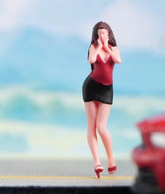 Load image into Gallery viewer, 1:64 Painted Figure Model Miniature Resin Diorama Sand Sexy Mini Skirt Girl Lady