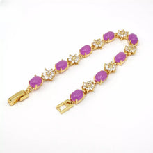 Load image into Gallery viewer, Nature Jade Beaded Bracelet Jewelry Blessing Lucky Fortune Gift For Her Purple a