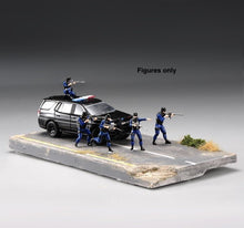 Load image into Gallery viewer, 1:64 Painted Figure Model Miniature Resin Diorama Sand Five SWAT Policeman Set New