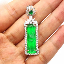 Load image into Gallery viewer, Nature Jade Bamboo Green Pendant Necklace Gift Jewelry charm Blessing Lucky New
