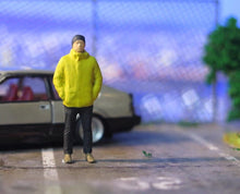 Load image into Gallery viewer, 1:64 Painted Figure Mini Model Miniature Resin Diorama Sand Yellow Windcoat Man
