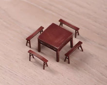 Load image into Gallery viewer, 1:64 Painted Figure Model Miniature Resin Diorama Sand Vintage Table Chair Set