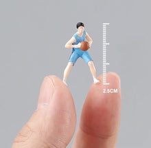 Load image into Gallery viewer, 1:64 Painted Figure Mini Model Toy Miniature Car Scenes Resin Boy Basketball Man
