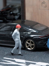 Load image into Gallery viewer, 1:64 Painted Figure Mini Model Toy Miniature Car Scenes Resin Man Worker in Grey