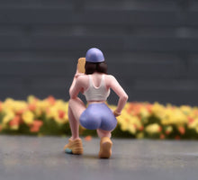 Load image into Gallery viewer, 1:64 Painted Figure Model Miniature Resin Sand Gym Fit Girl Sporty Woman Cap