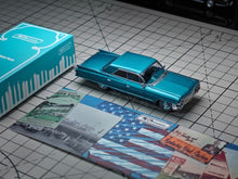Load image into Gallery viewer, MK 1:64 Blue HEC Scene 1962 Deville Muscle Sedan Model Diecast Metal Car New Collection