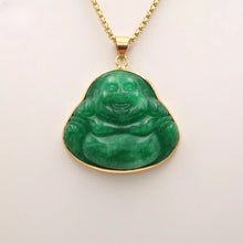 Load image into Gallery viewer, Nature Jade Laughing Budha Pendant Necklace Gift Jewelry charm Blessing Lucky G