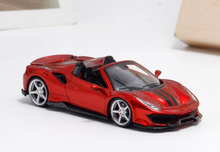 Load image into Gallery viewer, TPC 1:64 Red 488 Silver Rims Convertible Sports Model Diecast Metal Car New Collection