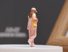 Load image into Gallery viewer, 1:64 Painted Figure Model Miniature Resin Diorama Toy Sand Pink Cap Girl Walking