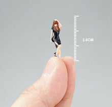 Load image into Gallery viewer, 1:64 Painted Figure Mini Model Toy Miniature Car Scenes Resin Cheongsam Lady
