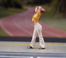 Load image into Gallery viewer, 1:64 Painted Figure Model Miniature Resin Sand Ball-catching girl Lady Woman