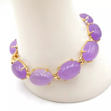 Load image into Gallery viewer, Nature Jade Beaded Bracelet Jewelry Blessing Lucky Fortune Gift For Her Purple G