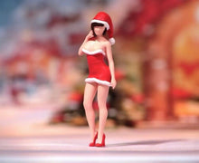 Load image into Gallery viewer, 1:64 Painted Figure Model Miniature Resin Diorama Sand Christmas Santa Girl Toy