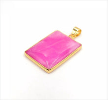 Load image into Gallery viewer, Nature Jade Fu Pai Rectangle Pendant Necklace Gift Jewelry charm Blessing Luck b