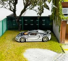 Load image into Gallery viewer, LJM 1:64 Black White Chiron Veyron Racing Sports Model Diecast Resin Car New
