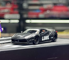 Load image into Gallery viewer, CM 1:64 Matt Black 488 LBWK Racing Sports Model Diecast Metal Car New Collection
