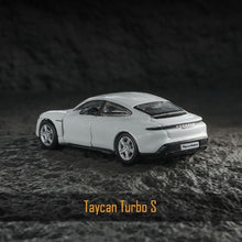 Load image into Gallery viewer, Bburago 1:64 White Taycan Turbo S Sports Model Diecast Metal Car New Collection