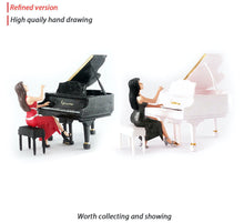 Load image into Gallery viewer, 1:64 Painted Figure Mini Model Miniature Resin Diorama Sand Pianist Lady Piano