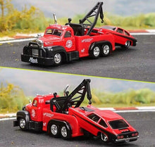 Load image into Gallery viewer, Maisto 1:64 1953 Mack B61 Tow Trailer Truck Chevrolet Vega Model Metal Car