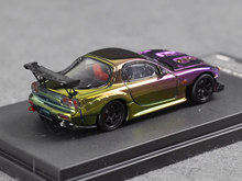 Load image into Gallery viewer, TM 1:64 Plating Purple Green RX-7 FD3S RE Sports Model Diecast Metal Car New Collection