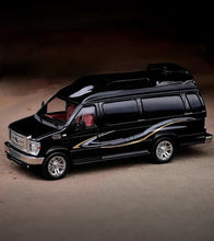 Load image into Gallery viewer, MK 1:64 Black Decal E350 XLT Van Motorhome RV Sport Model Diecast Metal Car