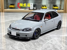Load image into Gallery viewer, MH 1:18 Grey JDM Civic Type R EK9 B16B Vtec Engine Model Diecast Metal Car